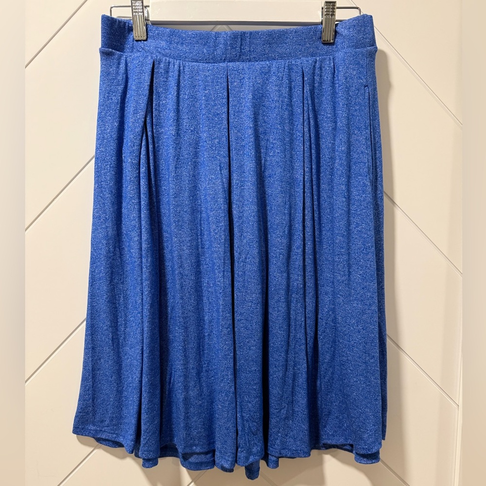 LuLaRoe Madison Blue Skirt with Pleats